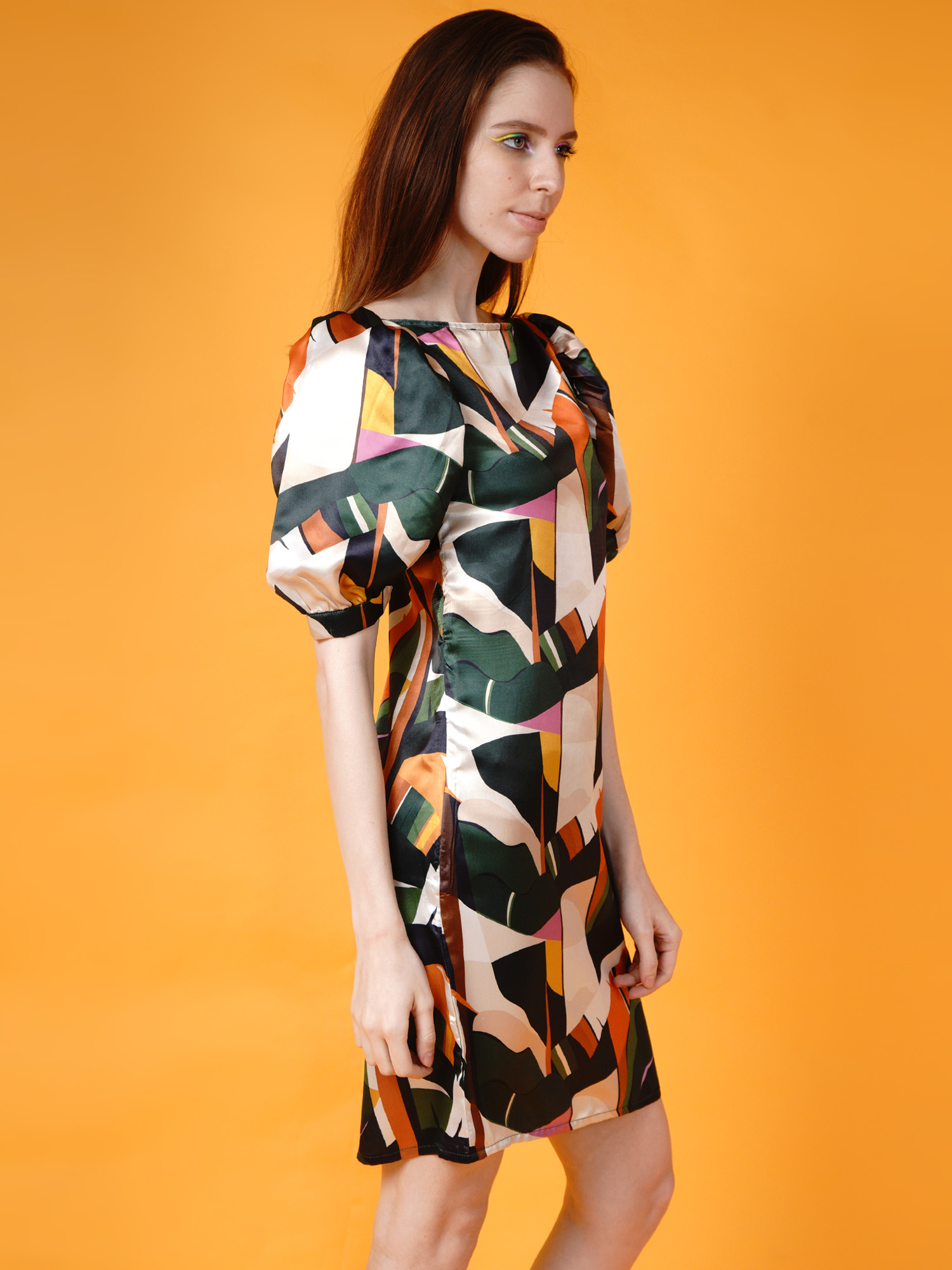 Colorful abstract dress - Front