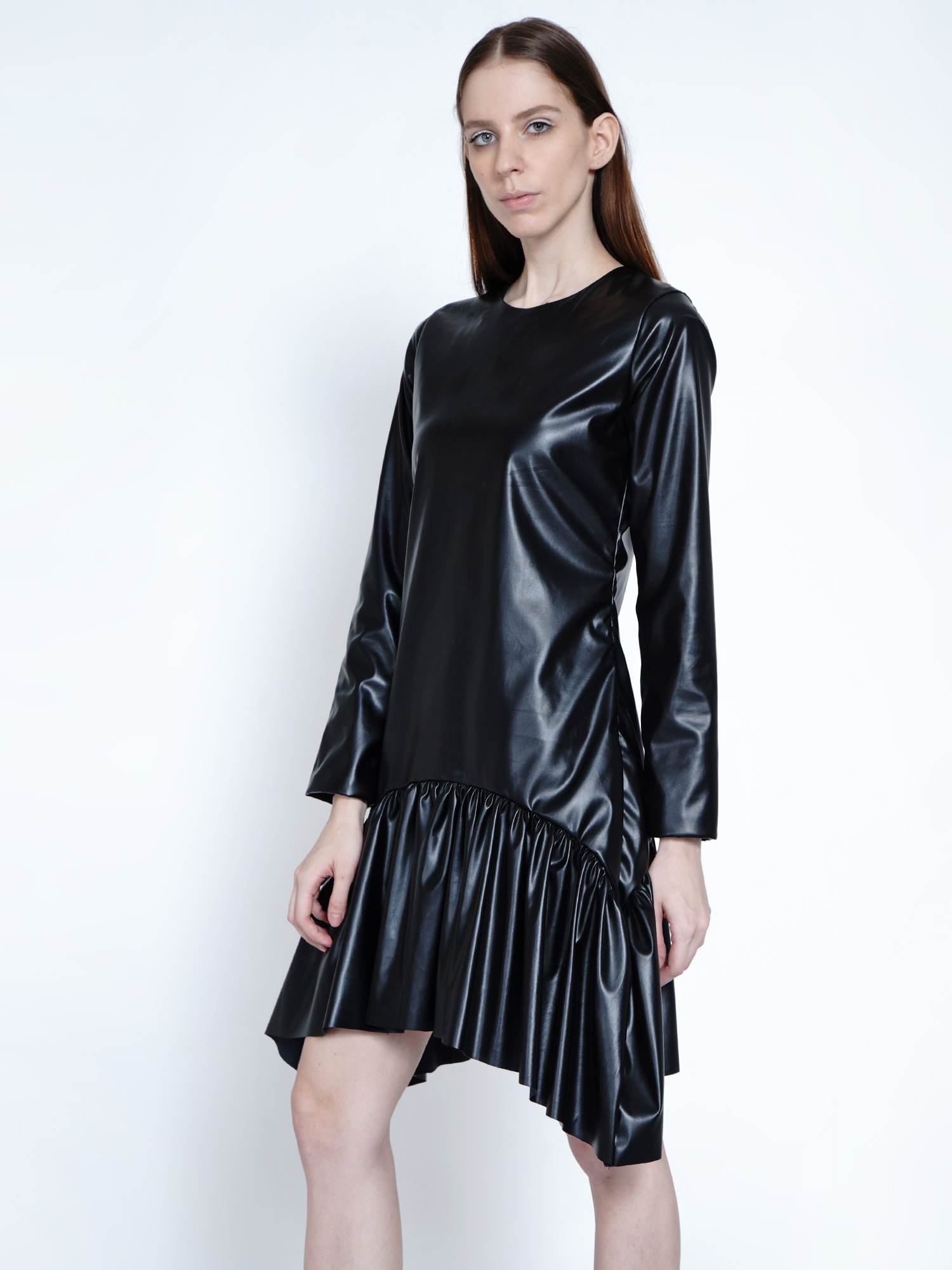 Smart Faux Leather Dress -4