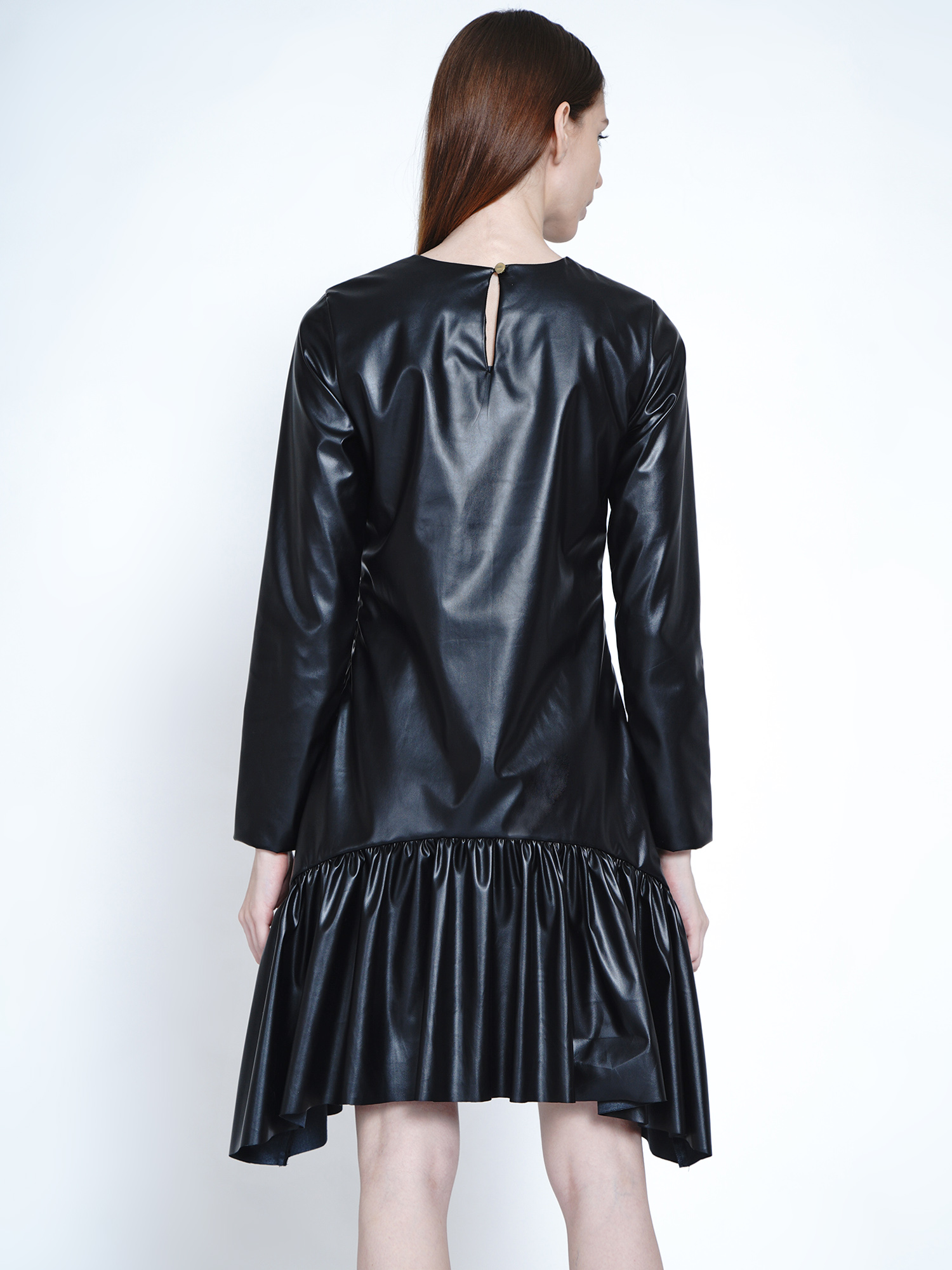 Smart Faux Leather Dress -6