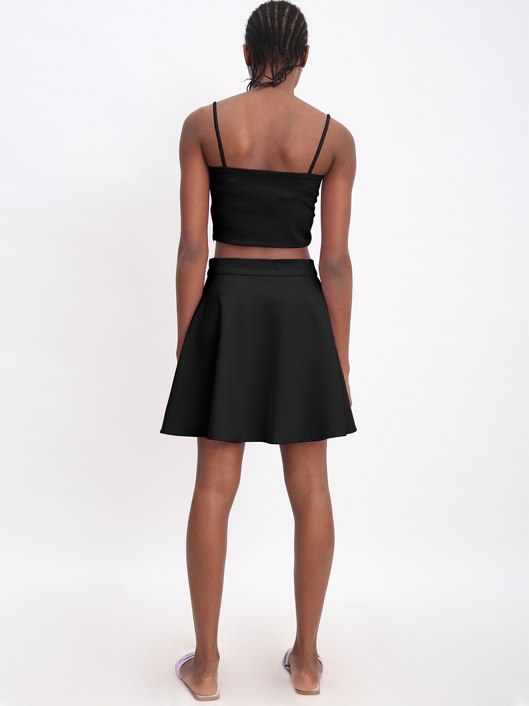 Basic Flared Skirt Black -3