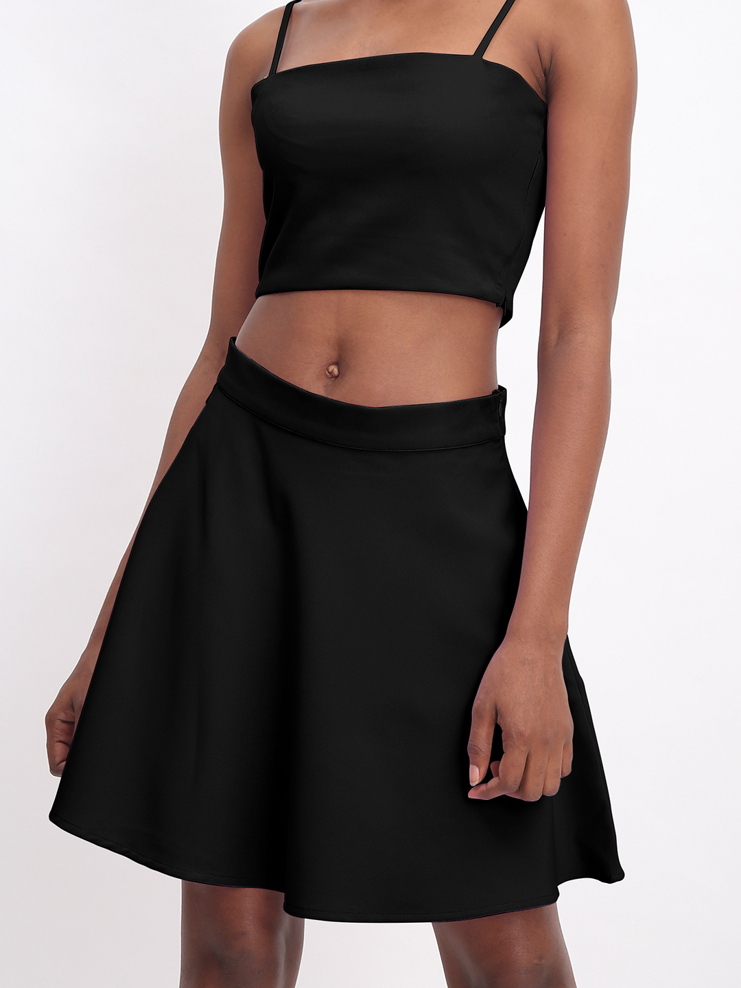 Basic Flared Skirt Black -1