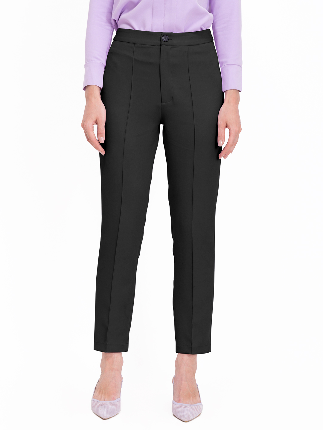 Formal Straight Pants Black - Front