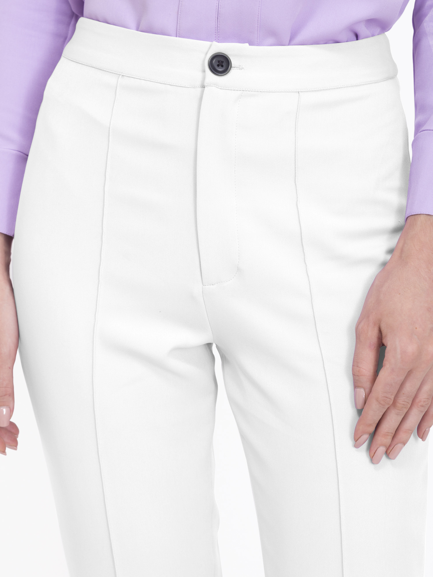 Formal Straight Pants White -3