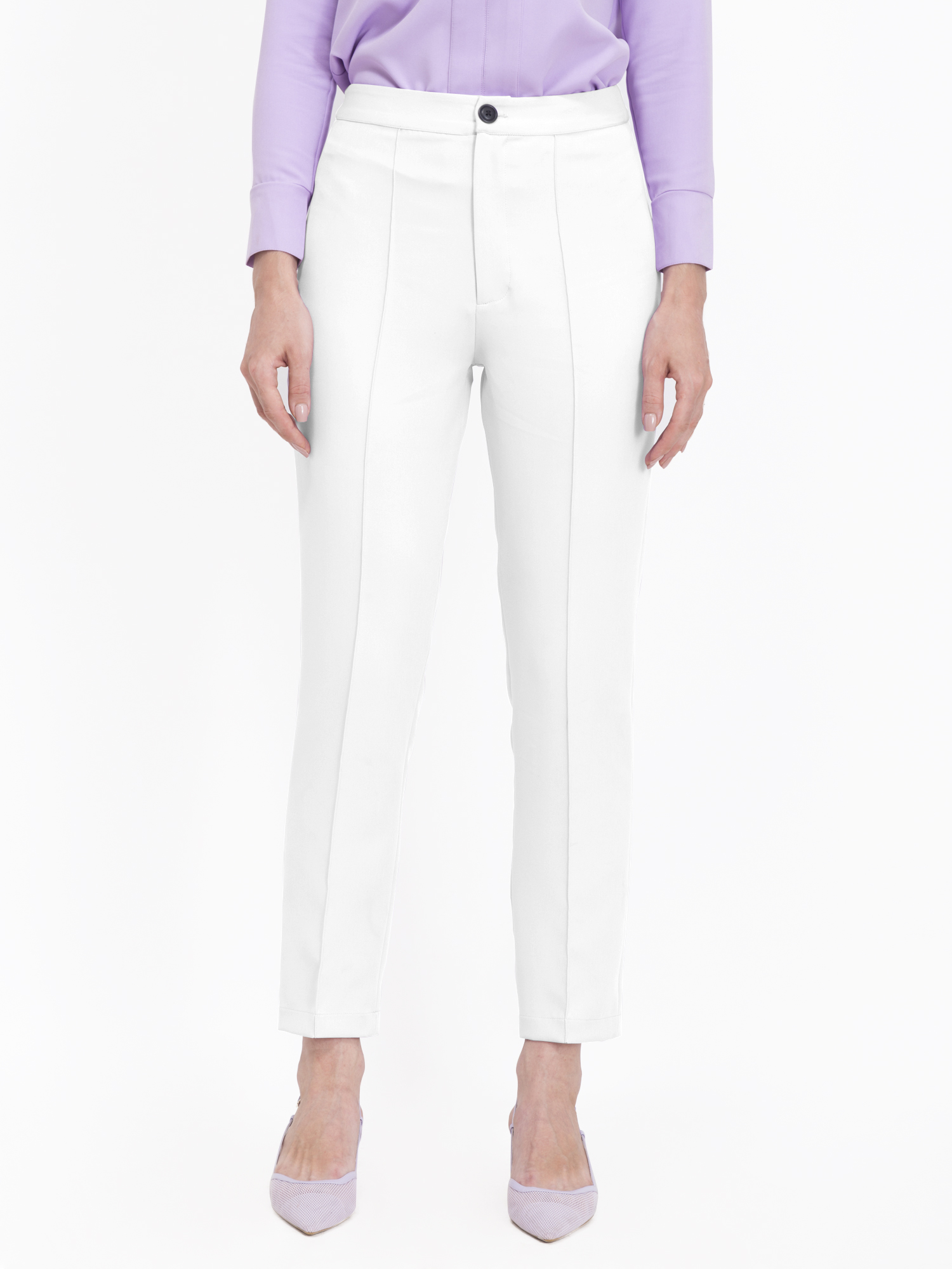 Formal Straight Pants White -0