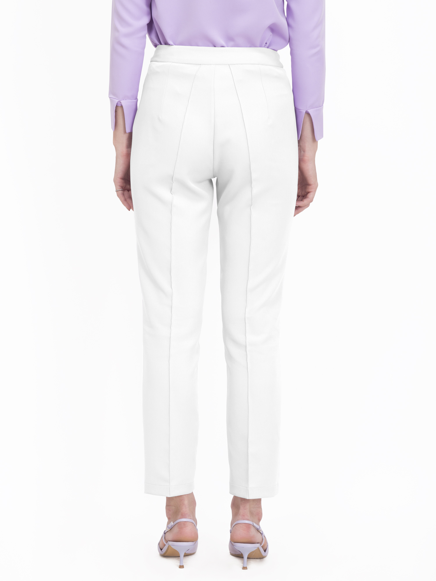 Formal Straight Pants White - Back