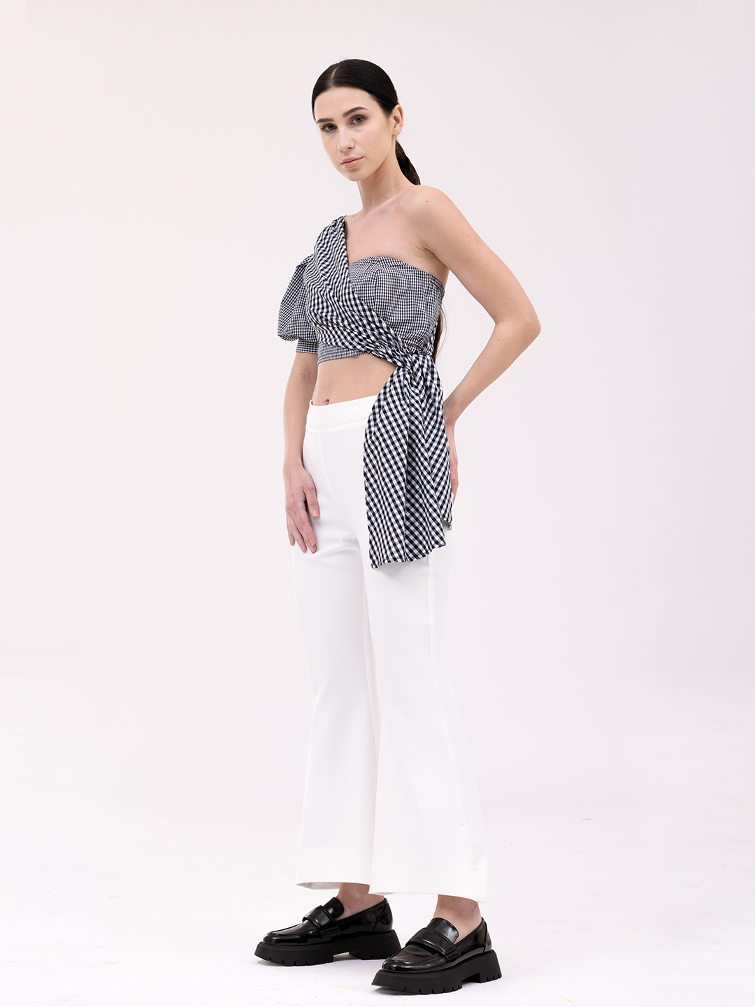 Summer Night Out One Shoulder  Crop Top - Main