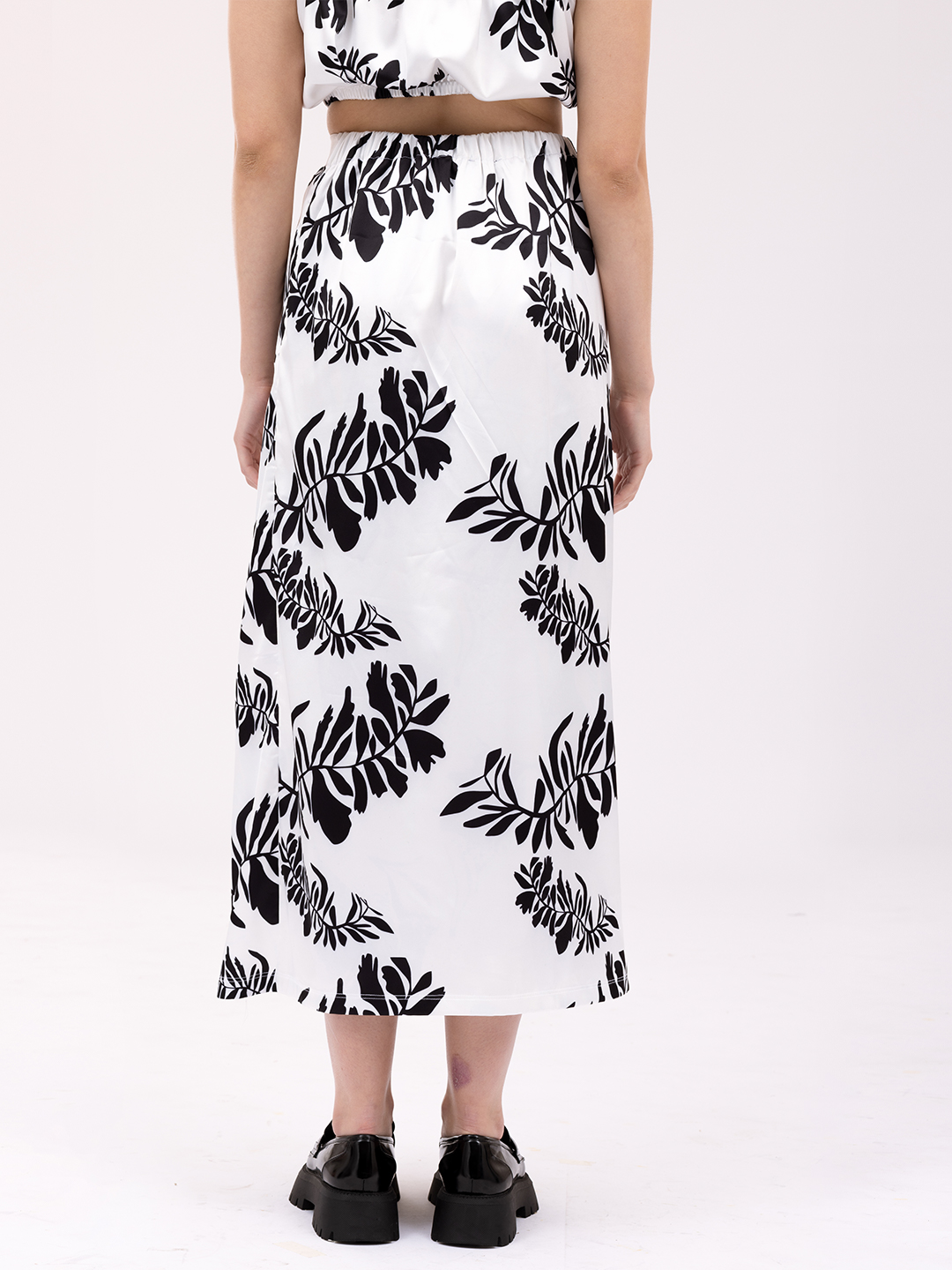 Floral tropical slit skirt -7