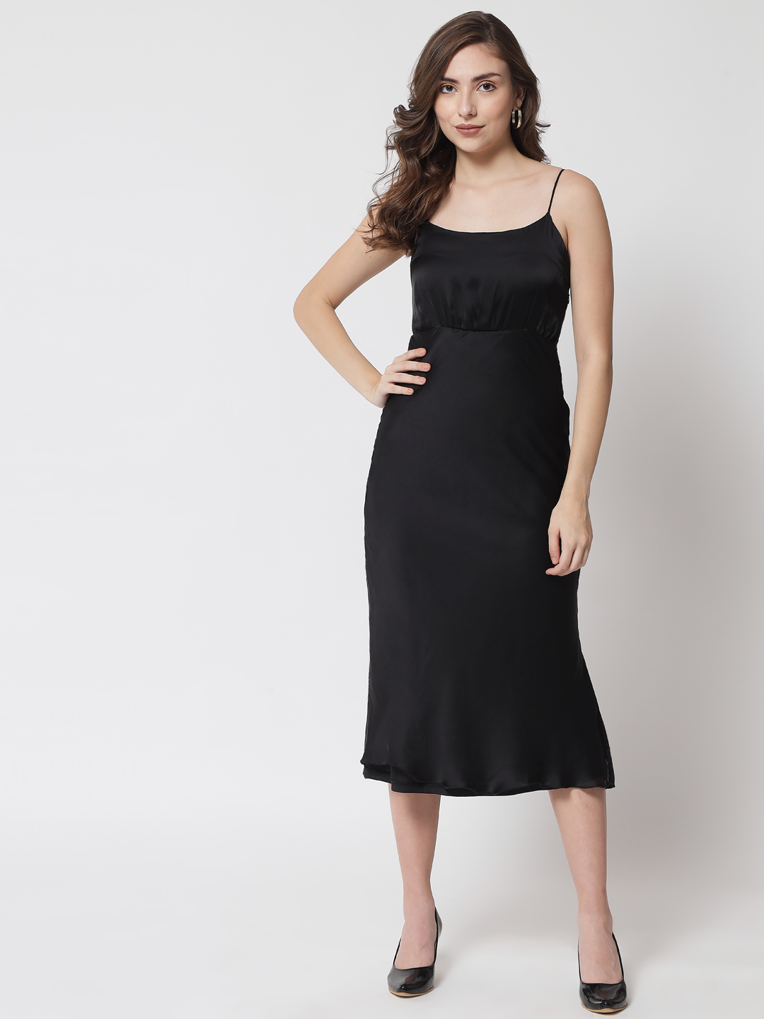 Strappy fit flare dress-B - Front