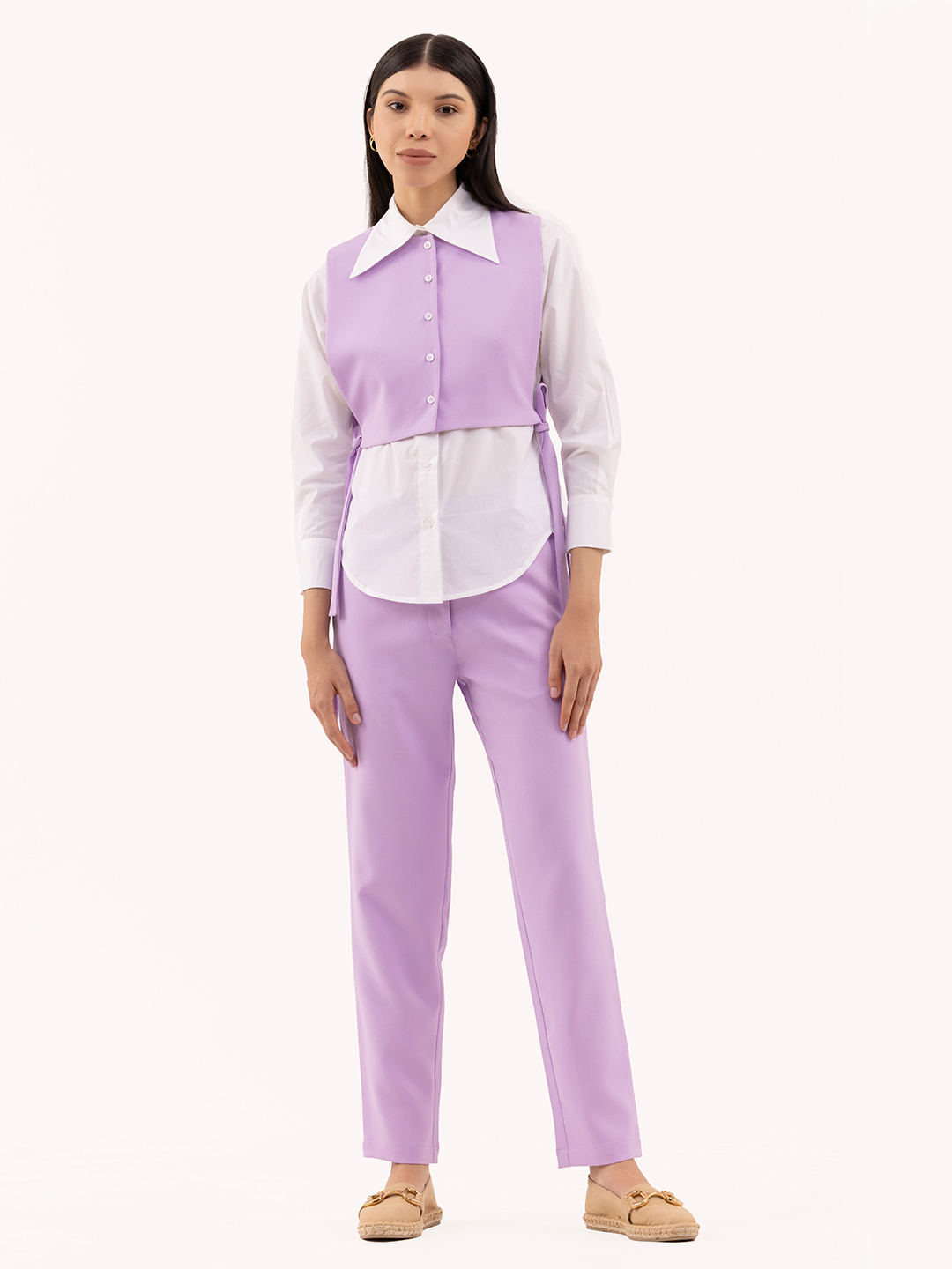 Formal Edit  Shirt with Waist Coat  Lavender -1