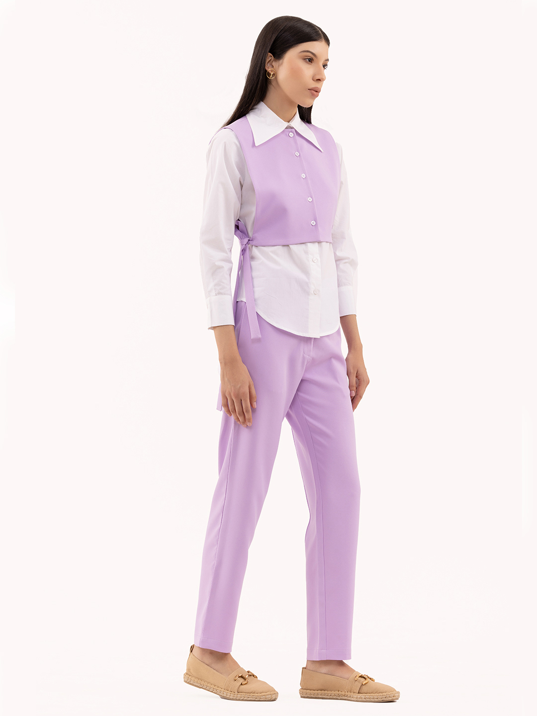 Formal Edit  Shirt with Waist Coat  Lavender -3