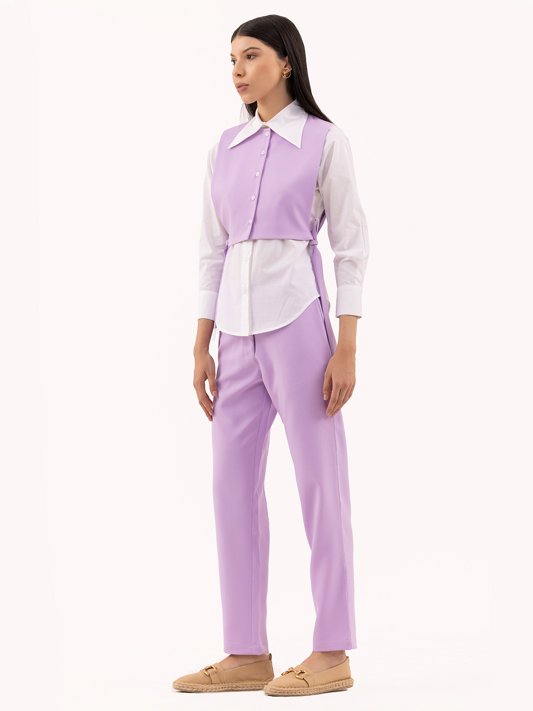 Formal Edit  Shirt with Waist Coat  Lavender -2