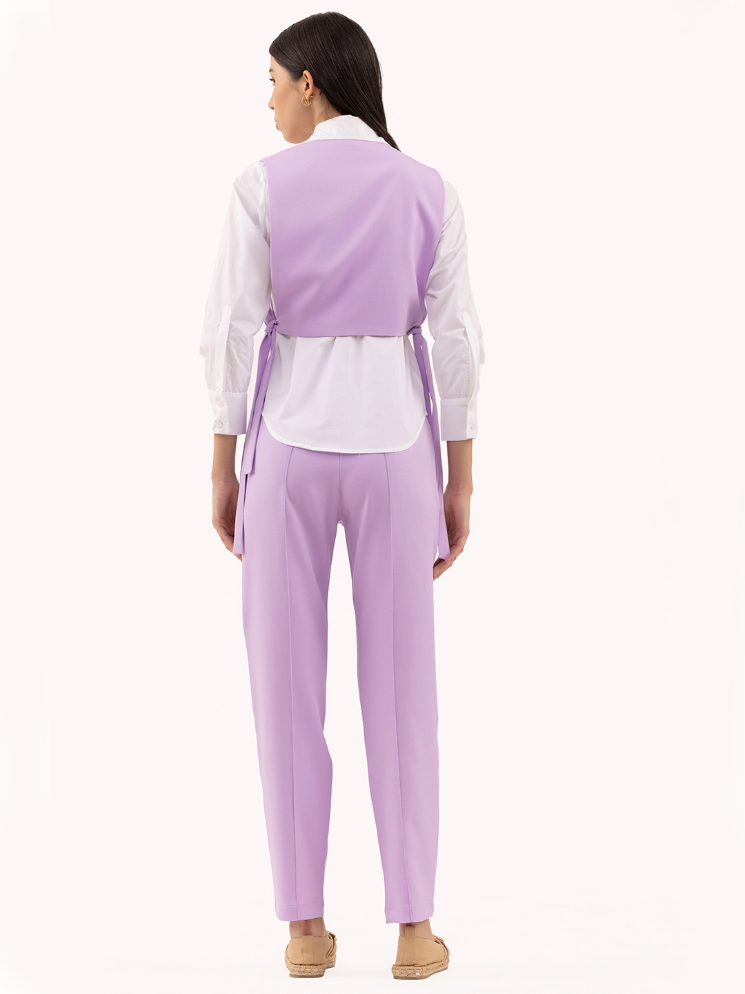 Formal Edit  Shirt with Waist Coat  Lavender - Back
