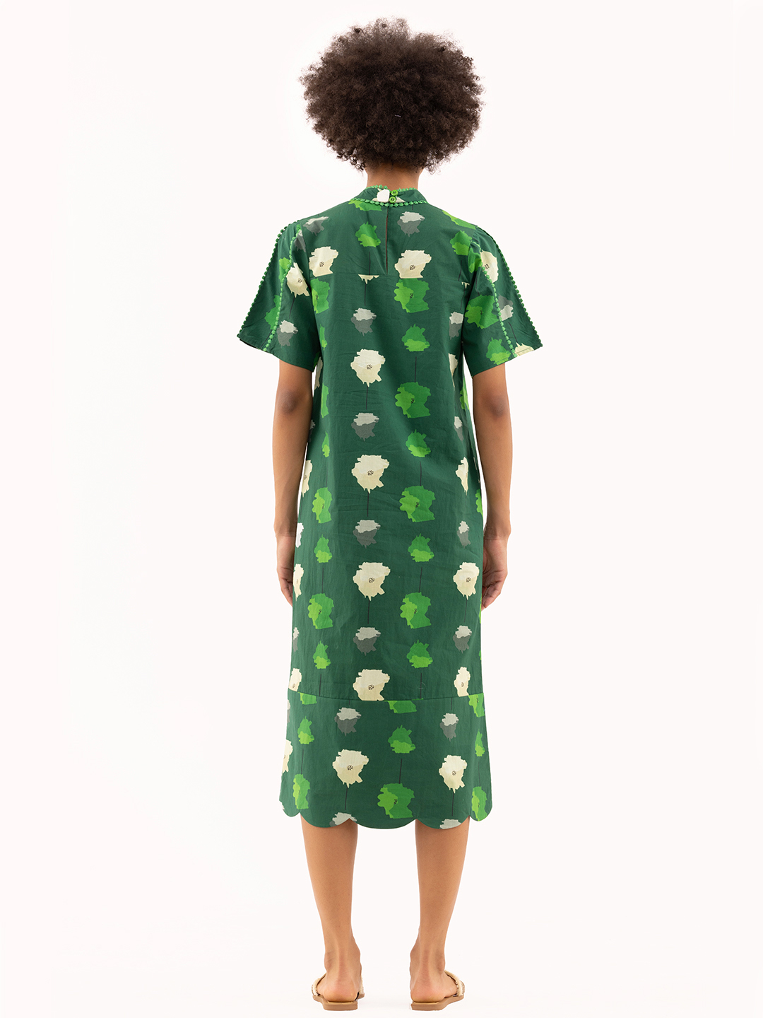 Abstract Forest  Floral Scallop dress -3