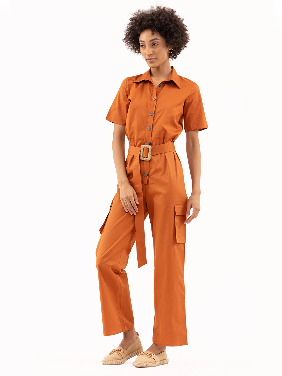 Utility Toffee Jumpsuit -0