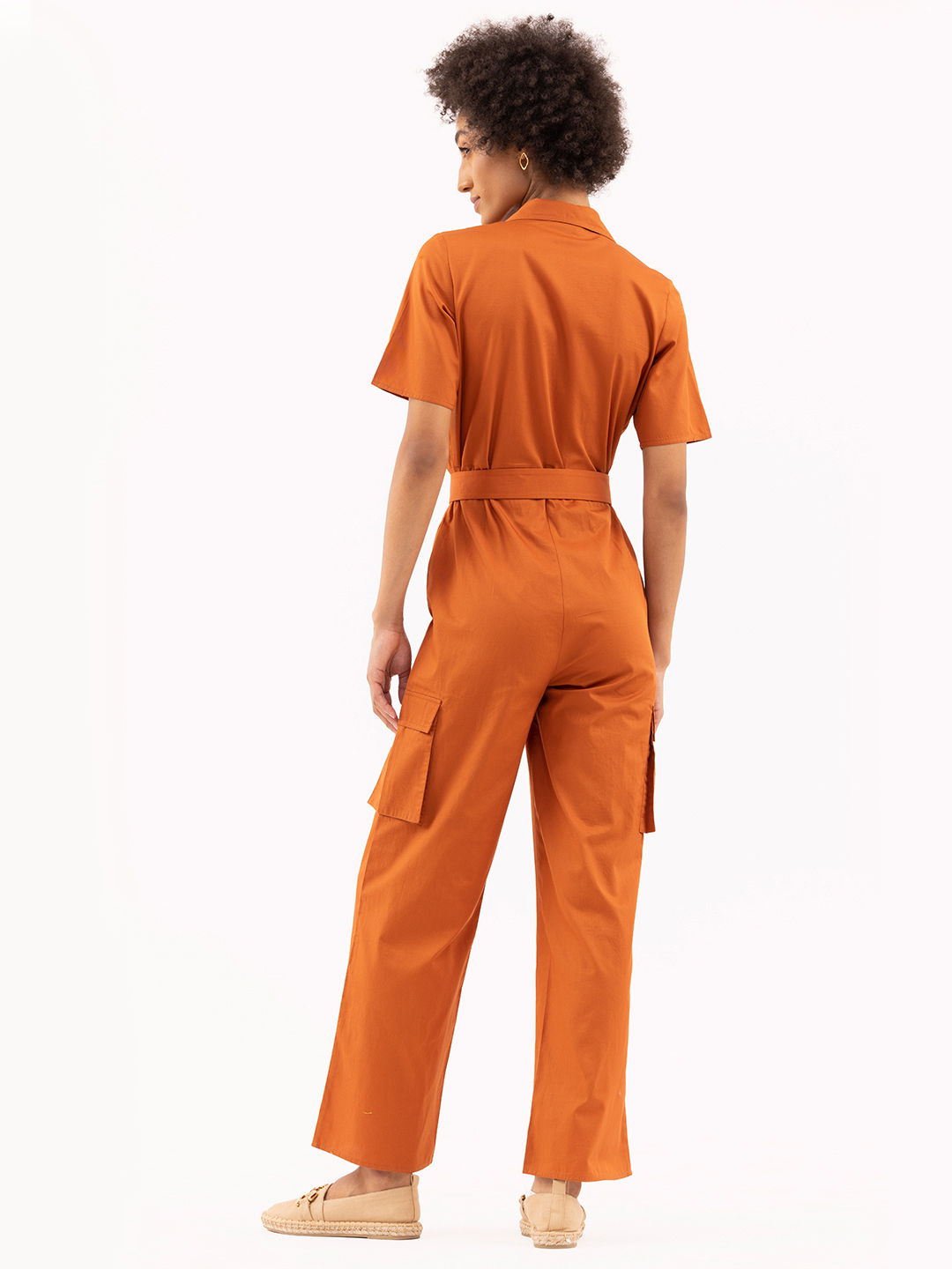Utility Toffee Jumpsuit - Back