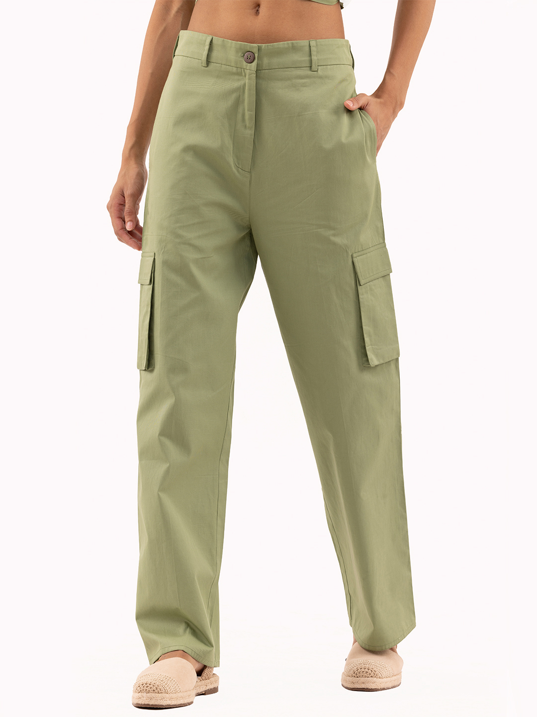 Buy Green Trousers & Pants for Women by WINERED Online | Ajio.com