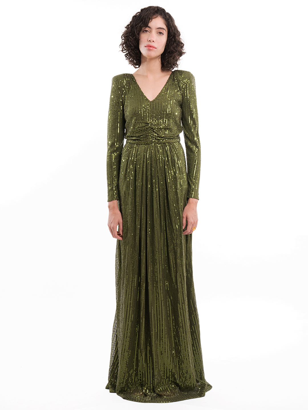 Dazzle In Divine Olive Dress - Front
