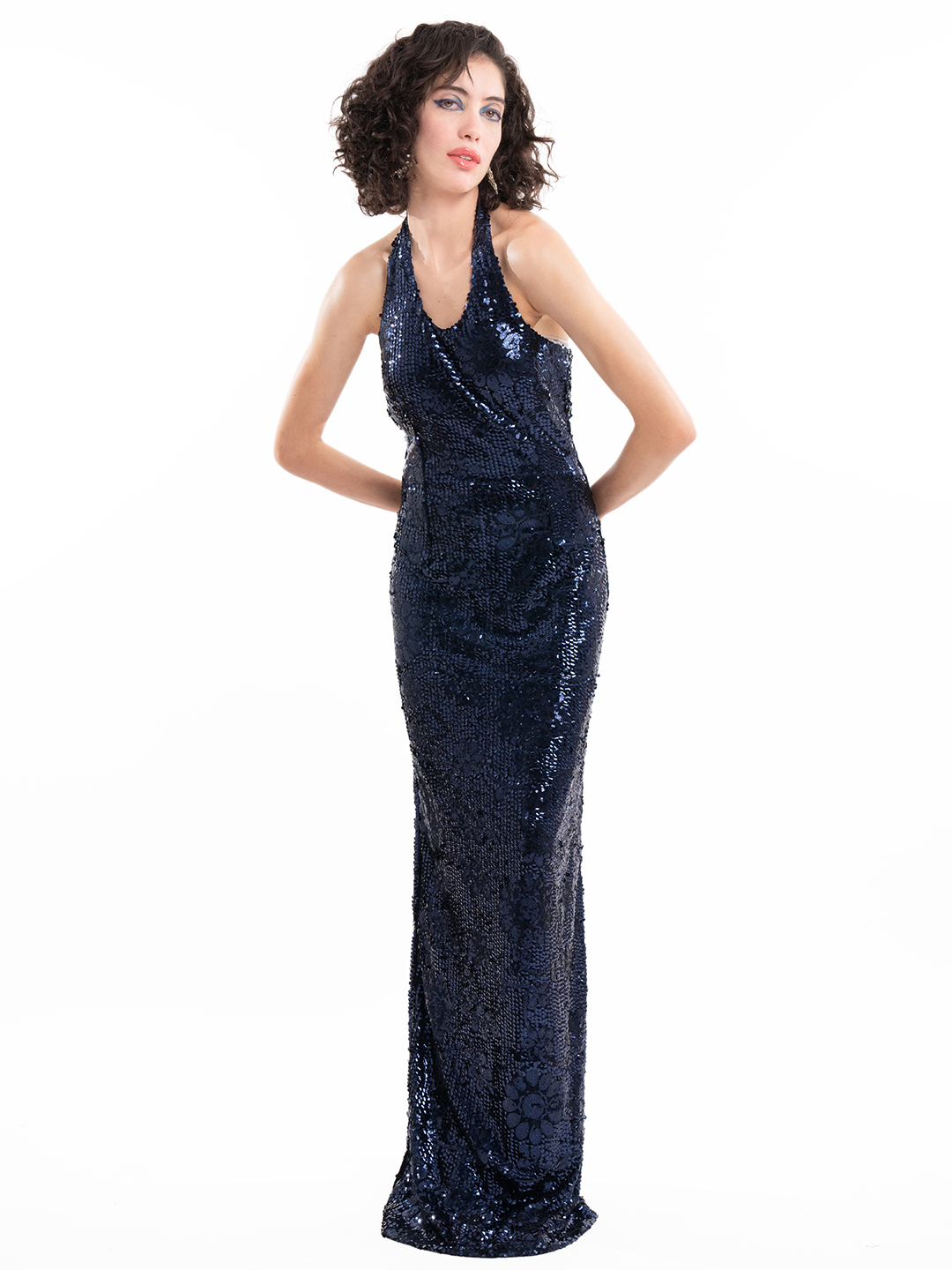 Sequin Blue Dress - Front