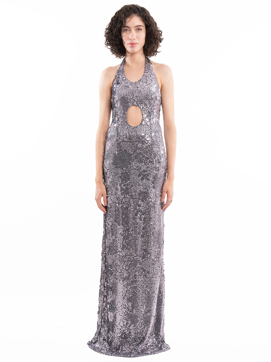 Glitterati Gala Gown Grey Dress -0