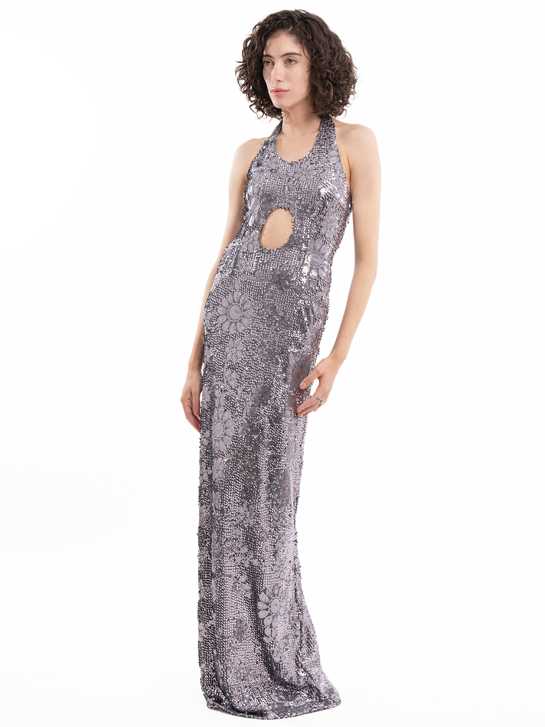 Glitterati Gala Gown Grey Dress -2