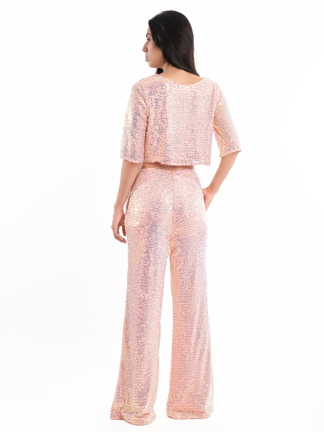 Dazzle The Night Away Co-Ord Set  Peach - Back