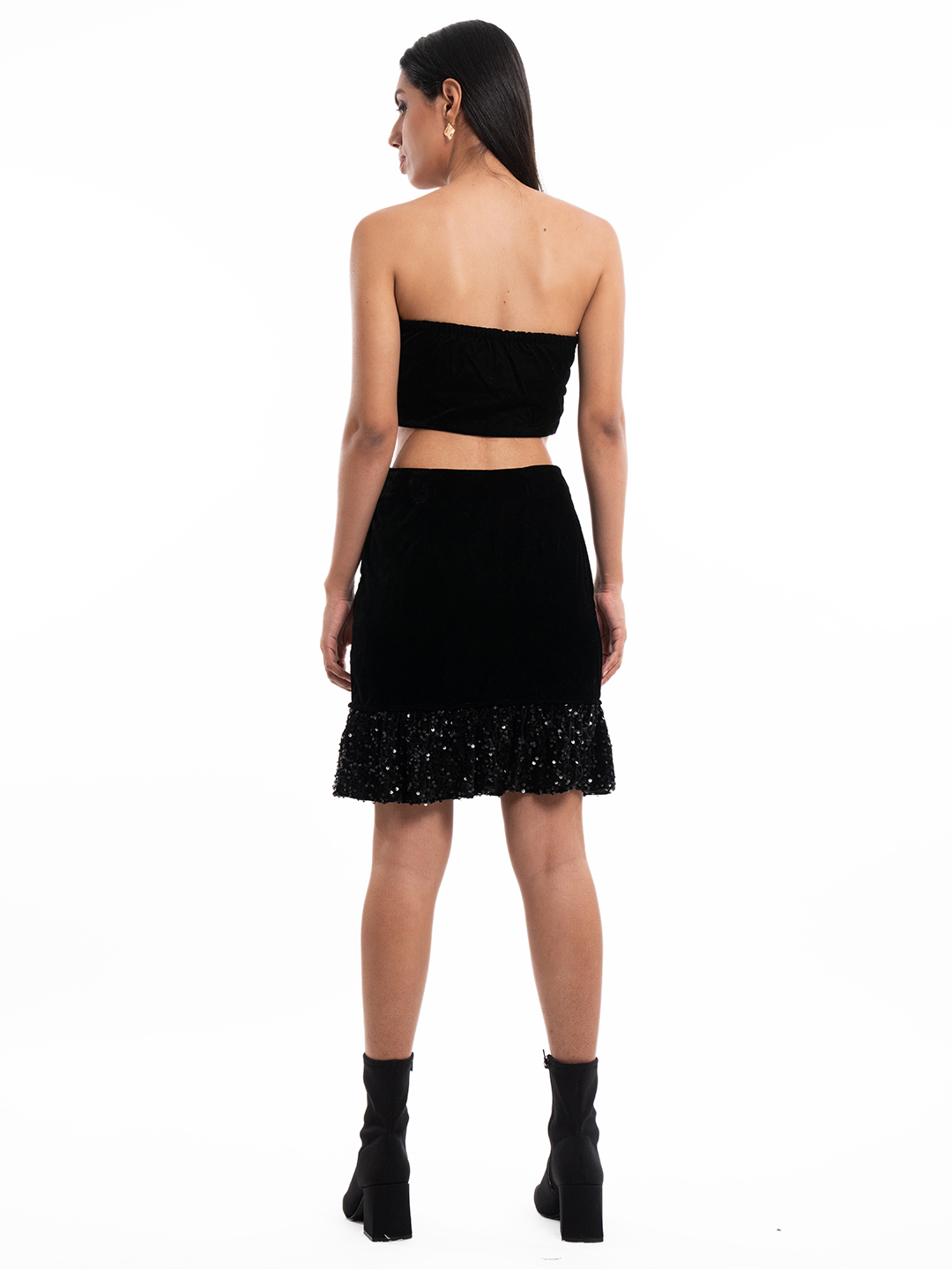 Black Out Shimmer Mini Skirt -1