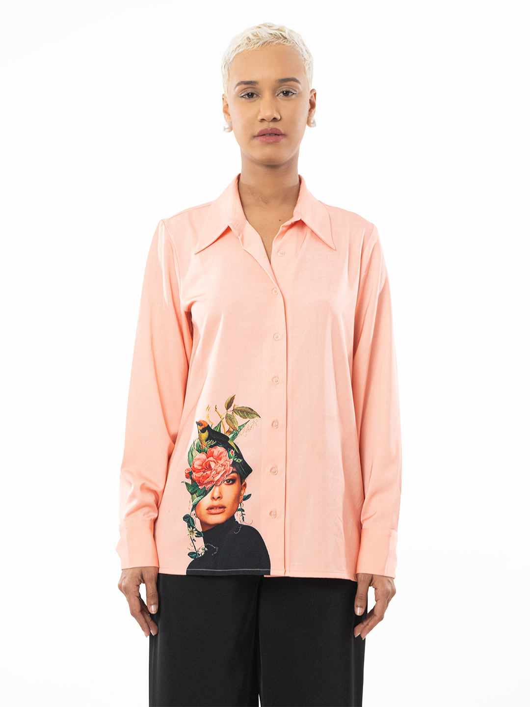 Digi Glam Graphic Peach Shirt -0