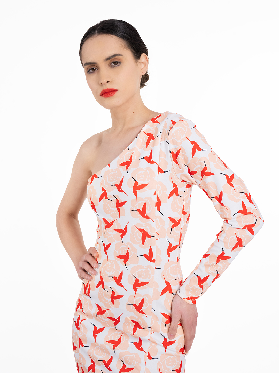 Birdie Flocks Printed Dress -4