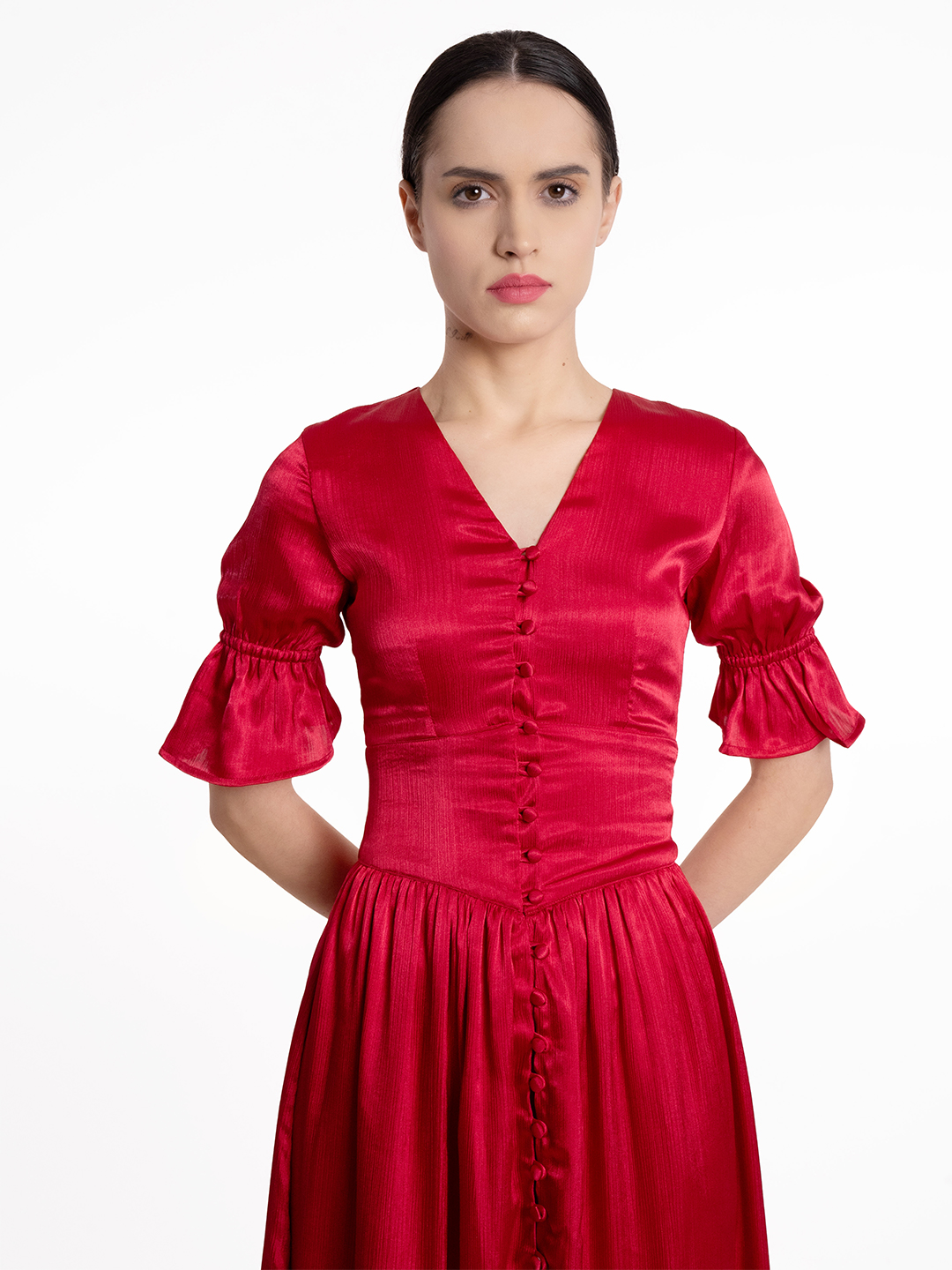 Roseate Ruffle Dress -3