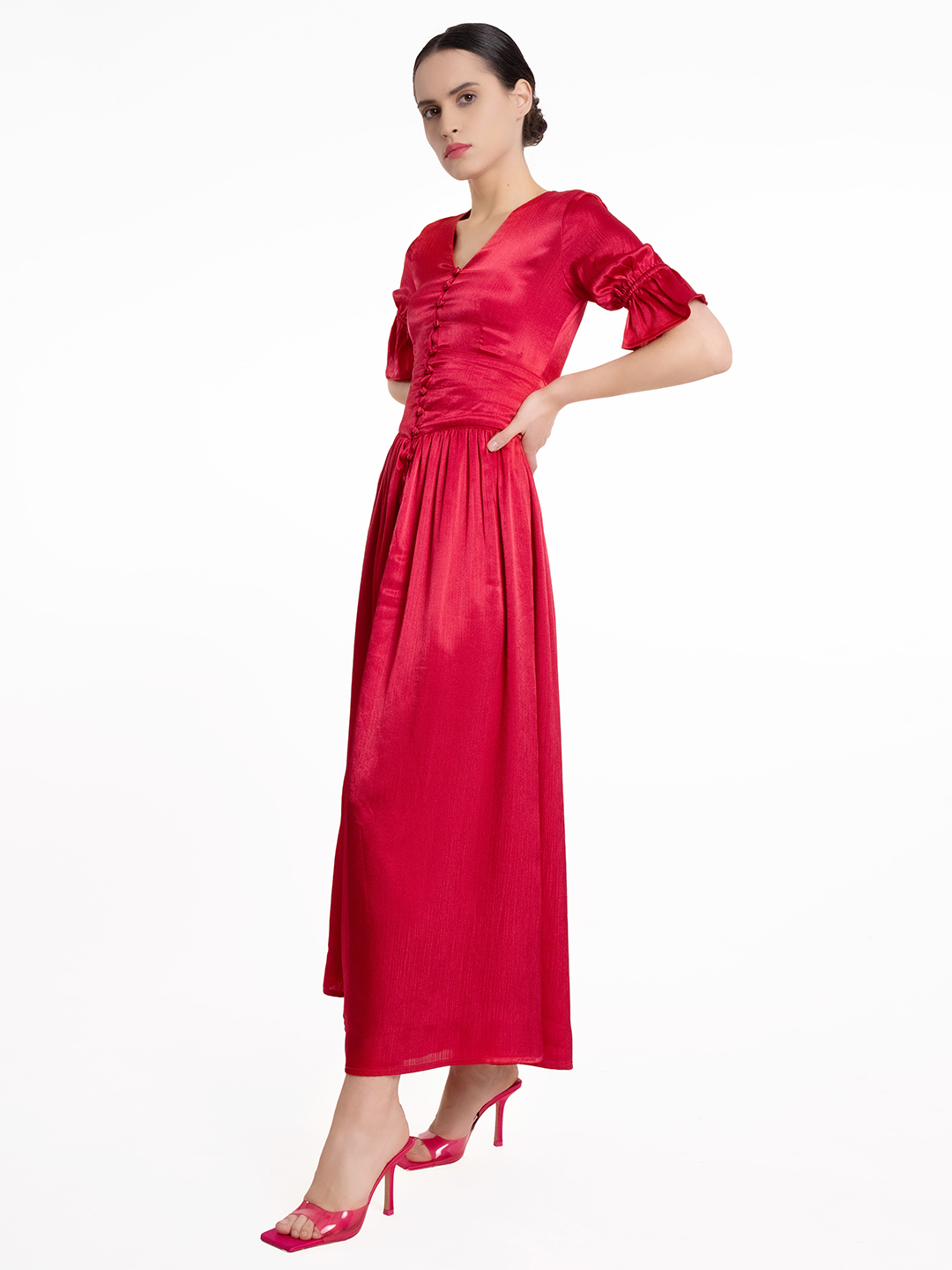 Roseate Ruffle Dress -2