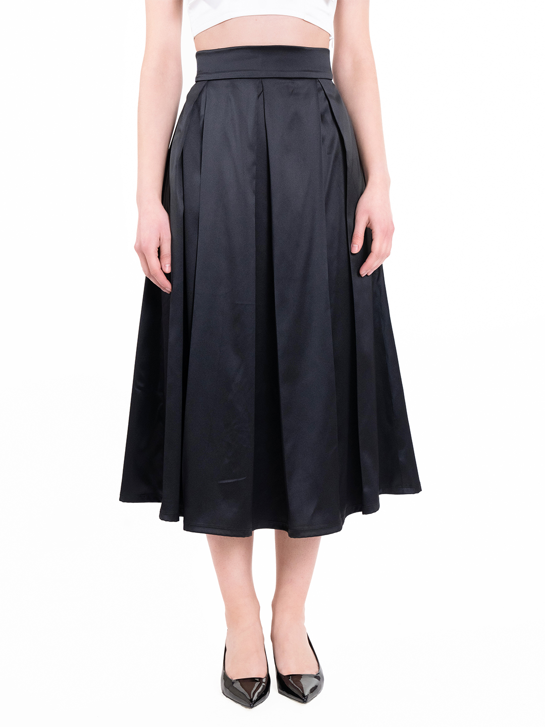 Midi Black Skirt -0
