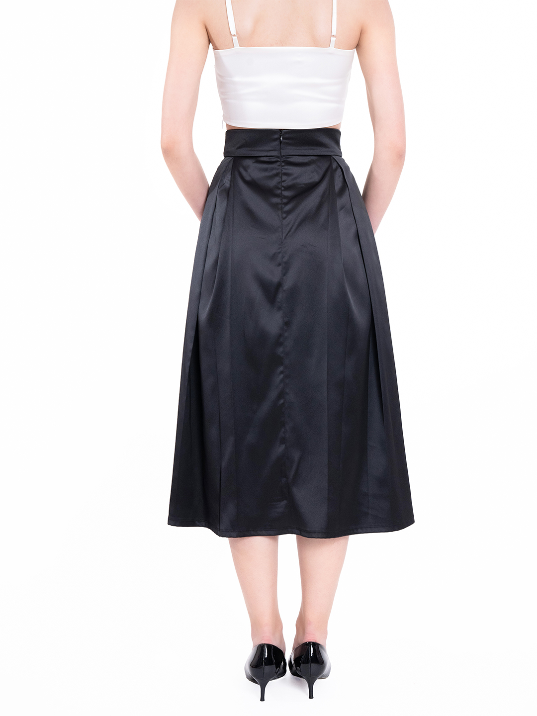 Midi Black Skirt - Back