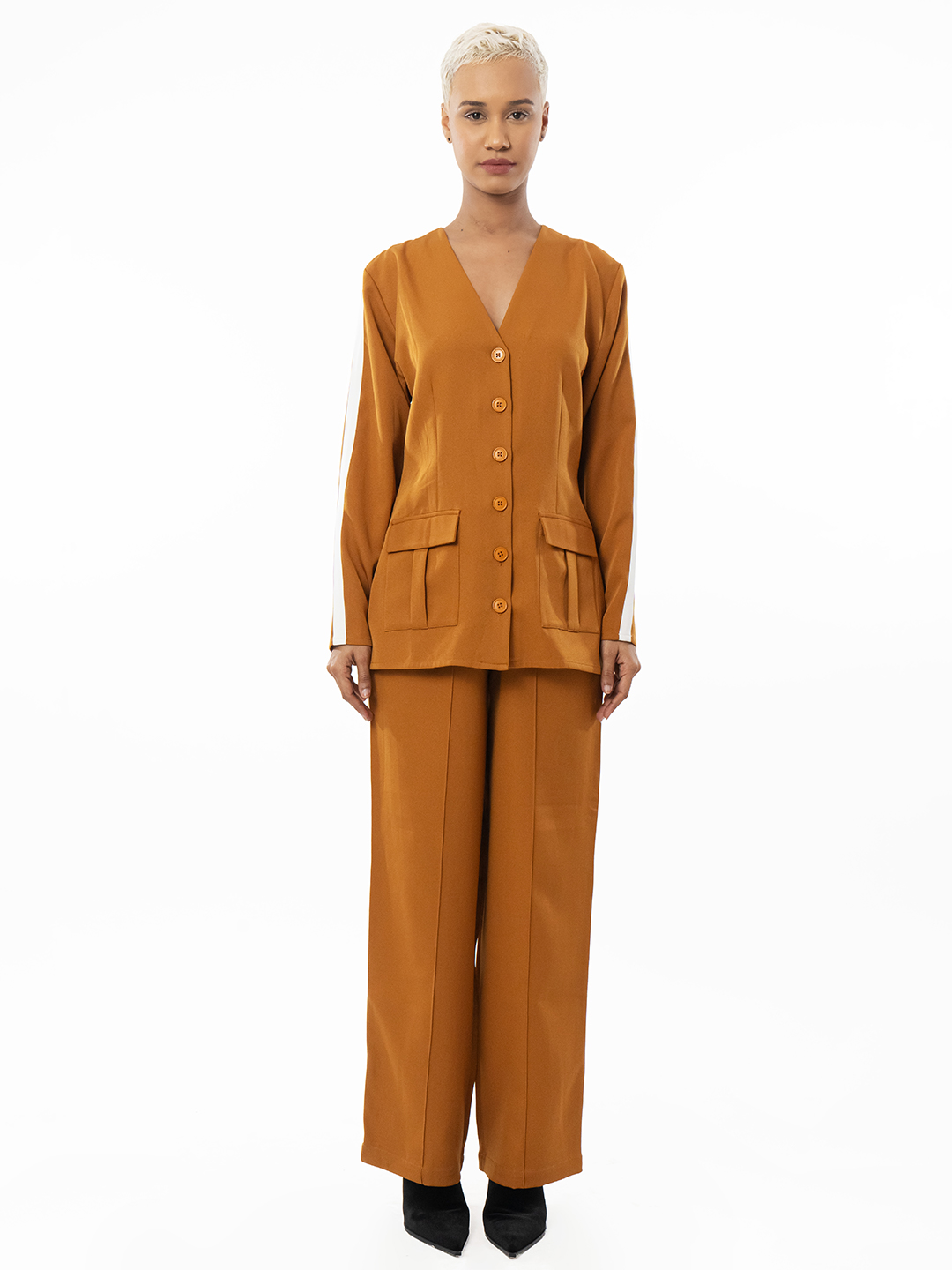 Workday Wardrobe Mustard Co-Ord Set - Front