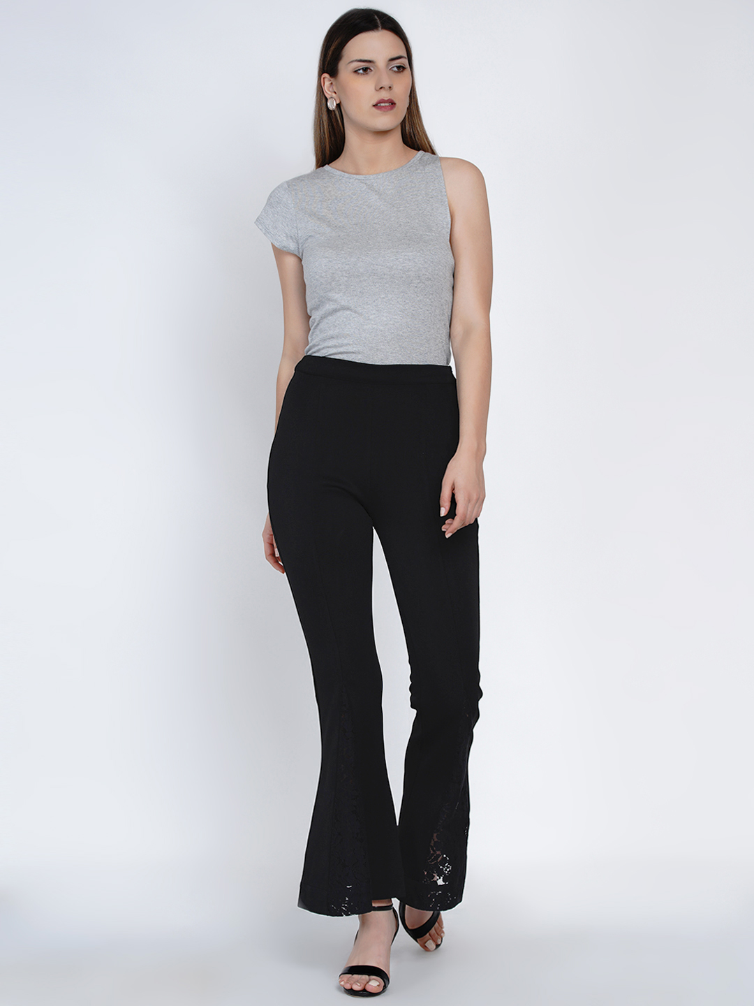 Front Lace Flared Pants -4