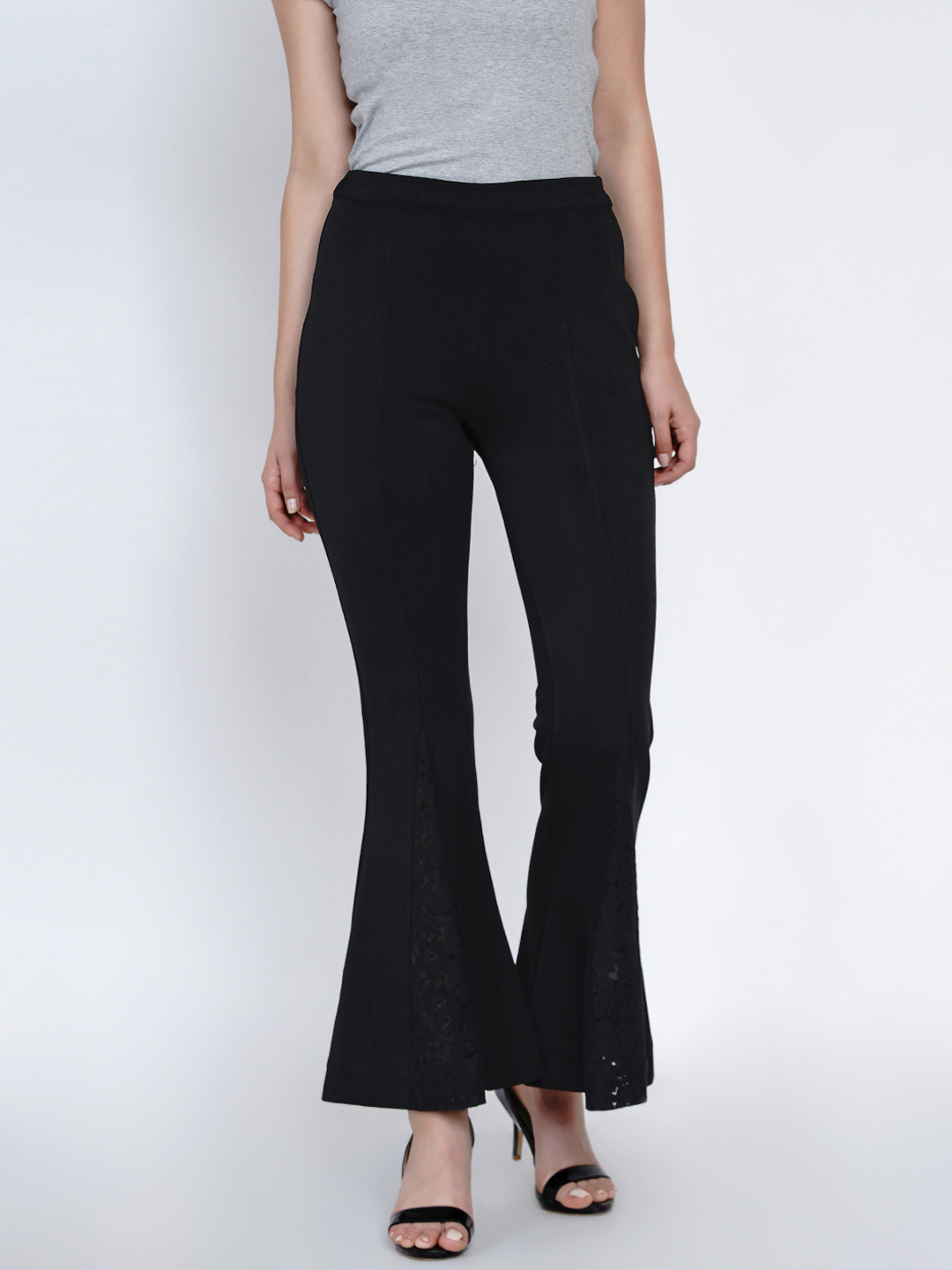 Front Lace Flared Pants -0