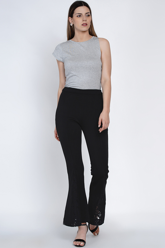 Front Lace Flared Pants - Back