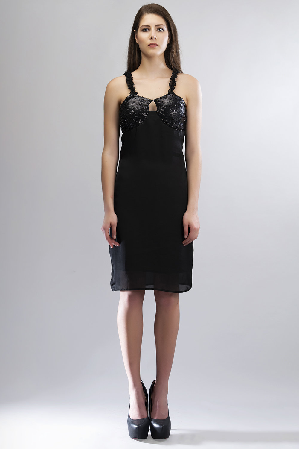 Sequin Black Short Dress -2