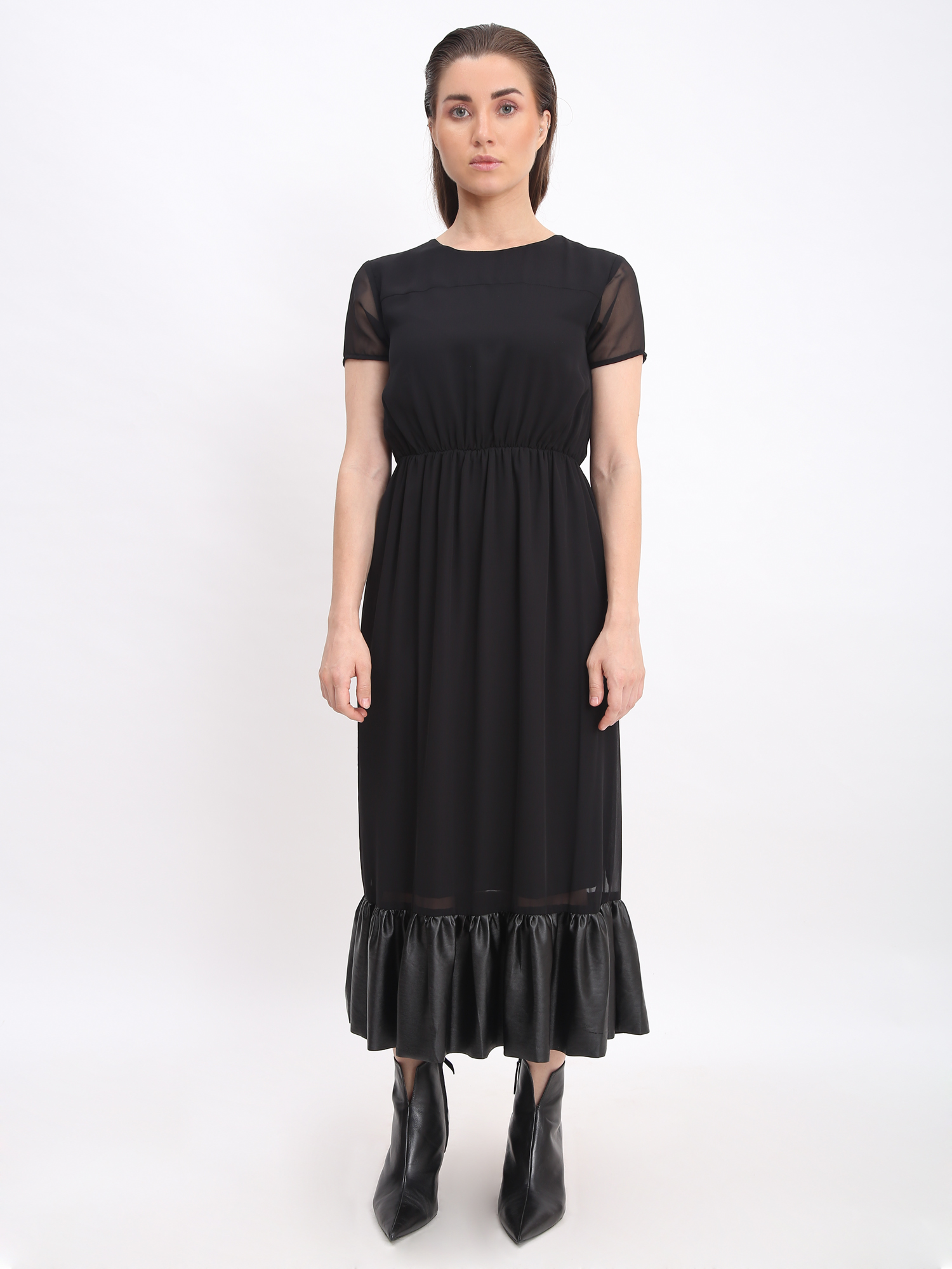 gathered casual dress - Front