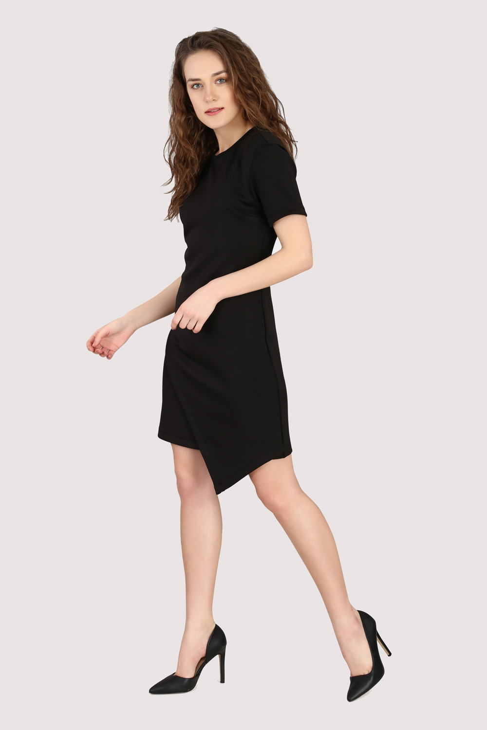 Black Asymmetric Dress -2