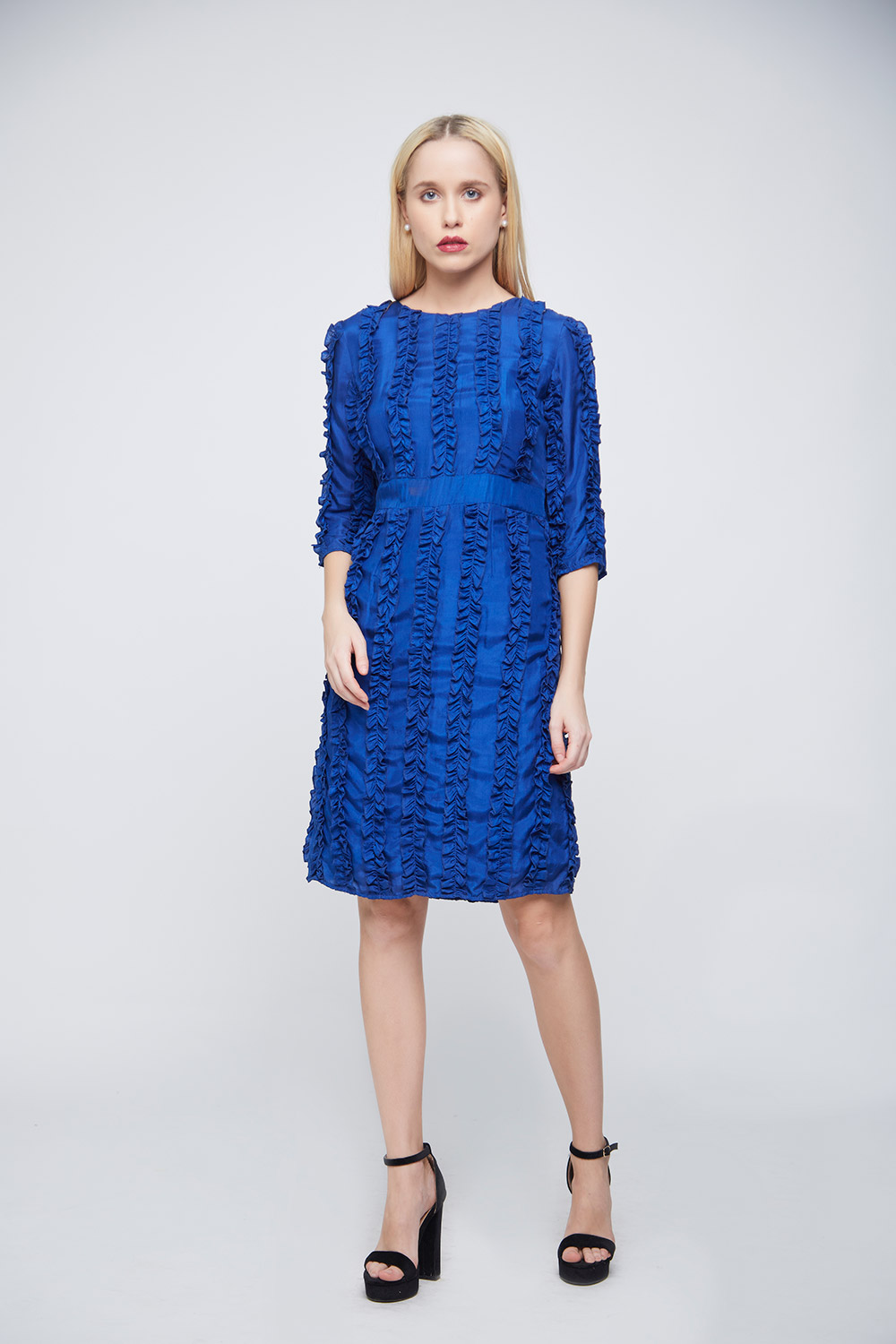 Ruffle Blue Dress -0