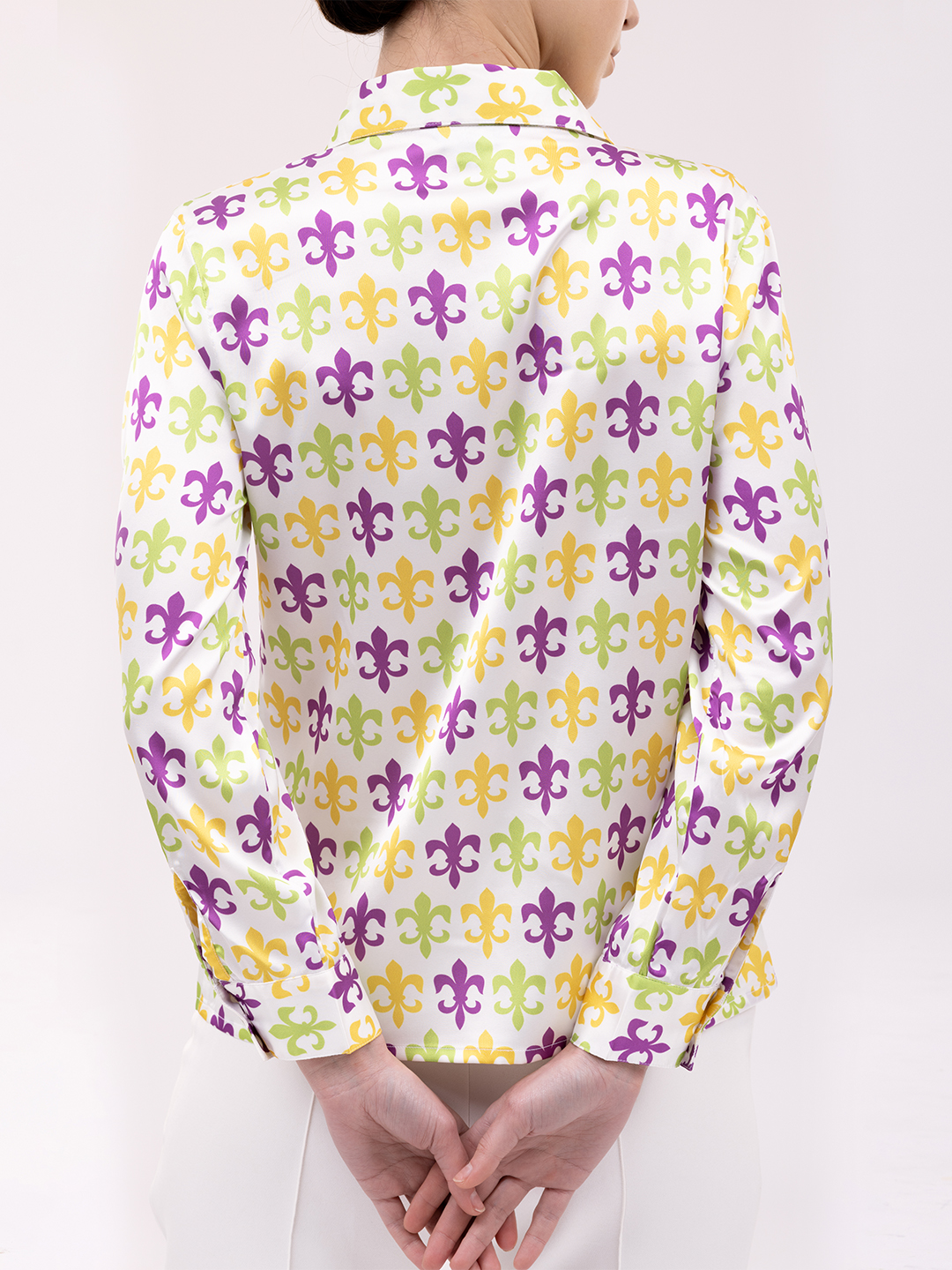 Mardi Gras  printed 9-5 Sleek Shirt - Back