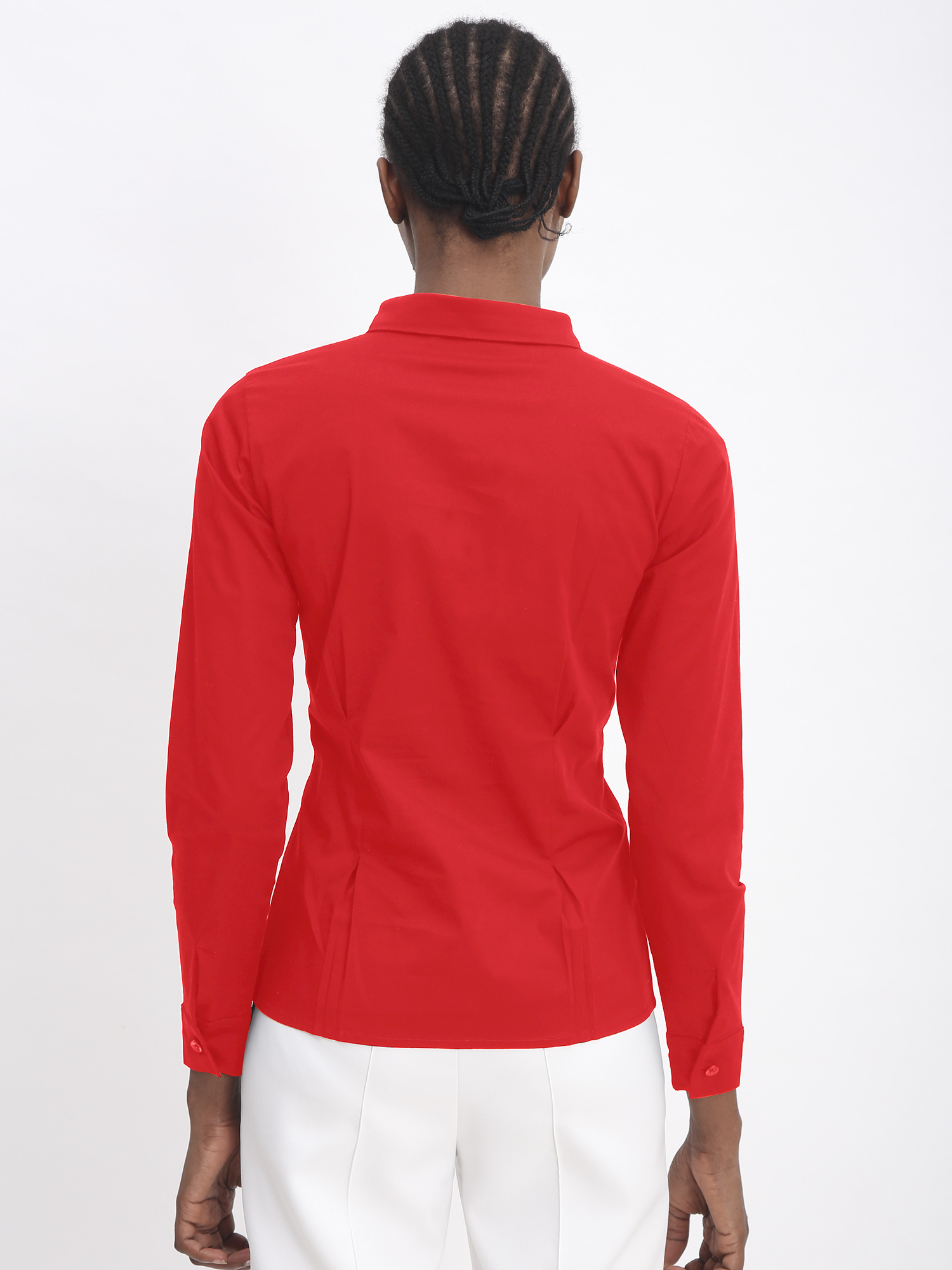 Straight Fit Basic Shirt Red - Back