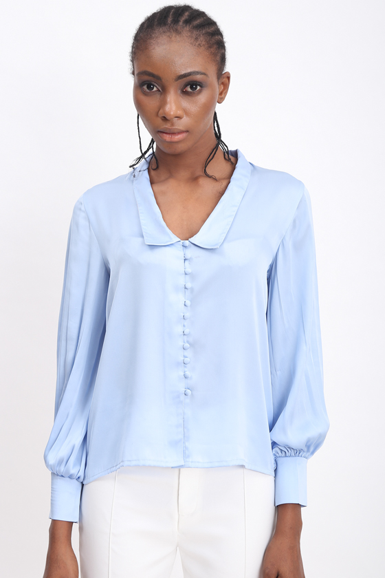 Pastel Shirt With Puffed Sleeves - Back