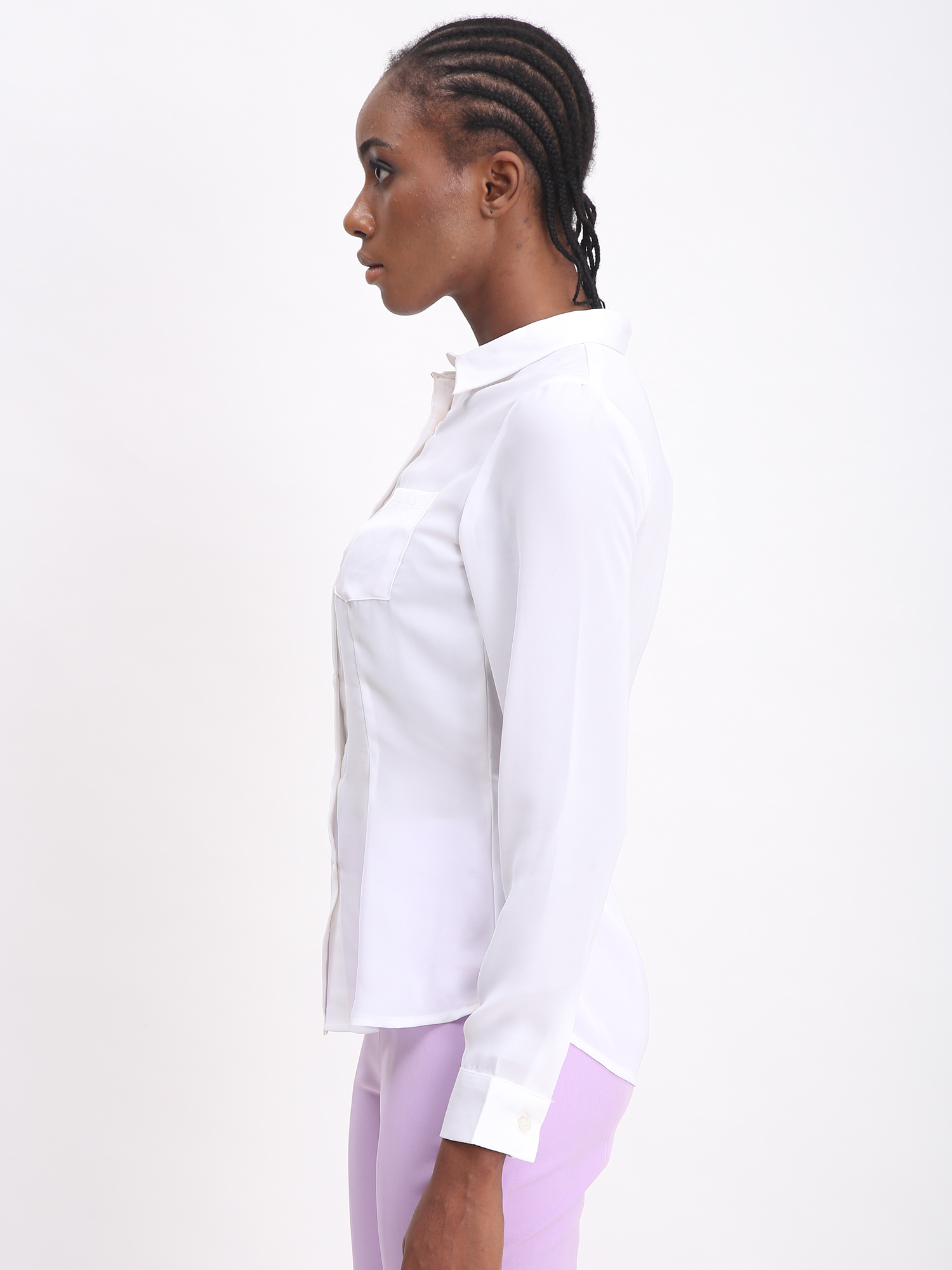 Straight shirt with puffed sleeves -2