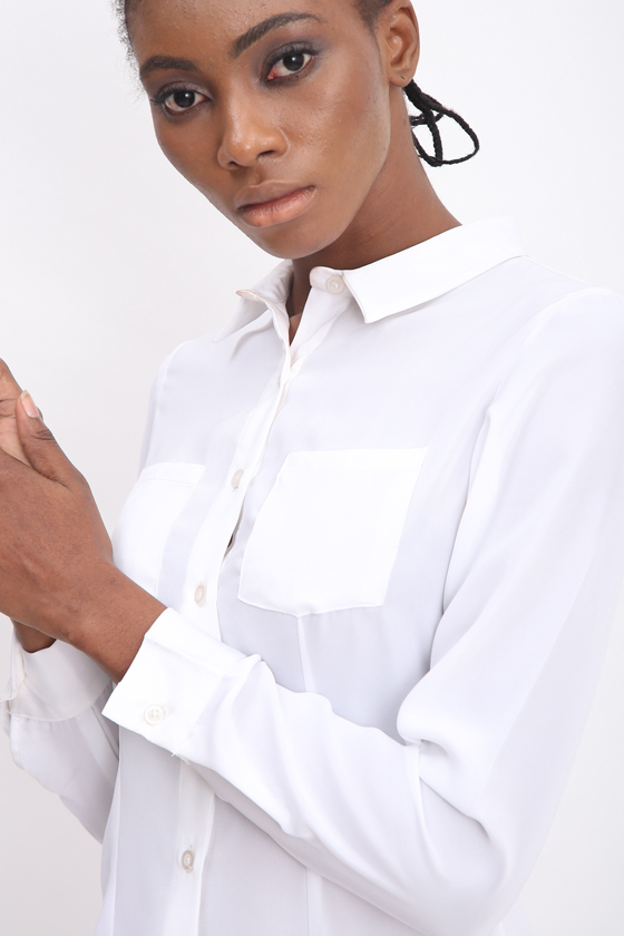 Straight shirt with puffed sleeves - Back