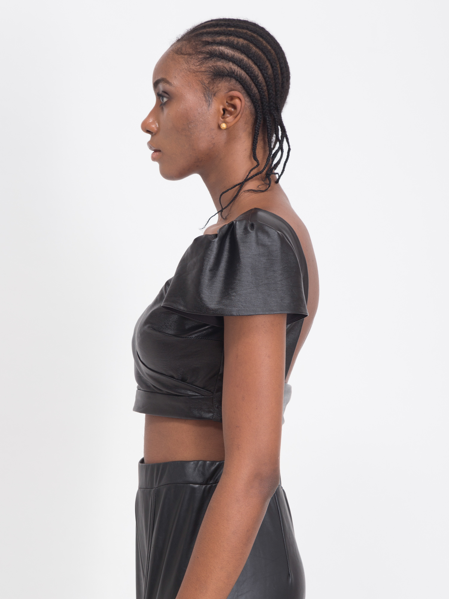 Jazzy Leather Crop Top -2