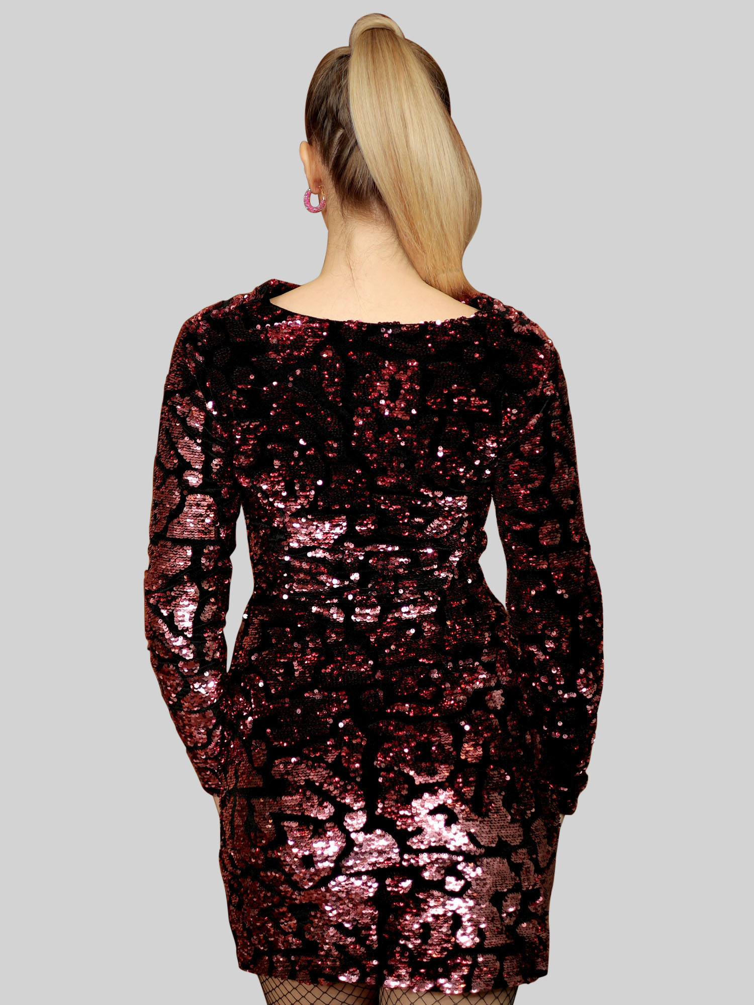 Sequin Party Bodycon Dress - Back
