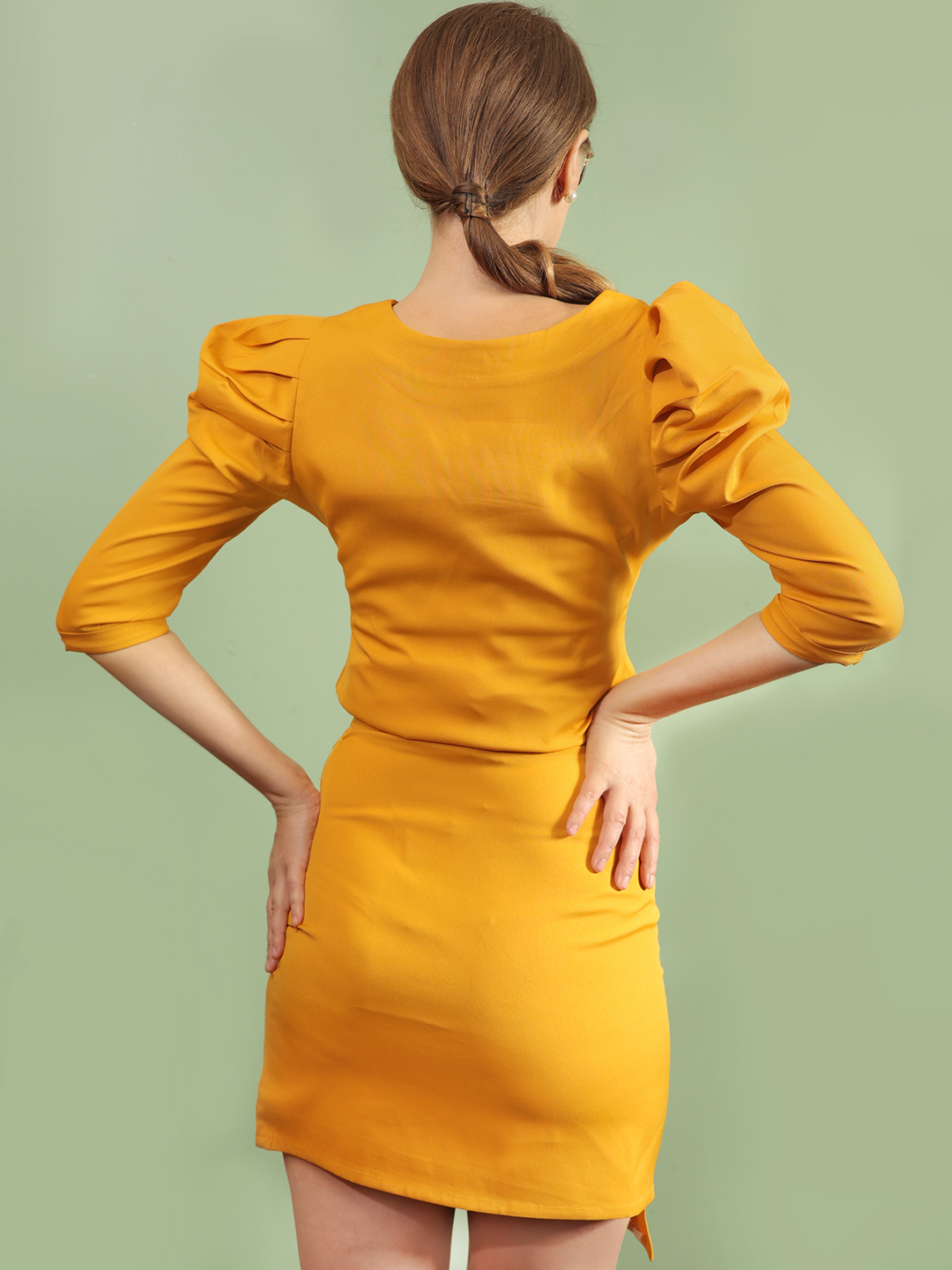 Color Block Assymetric Skirt - Back